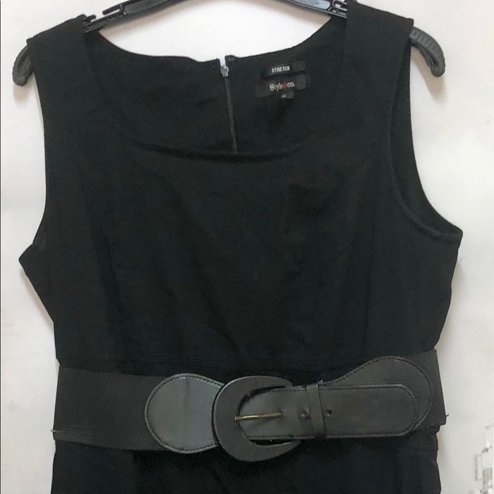 Black belted Tank Dress- size 10